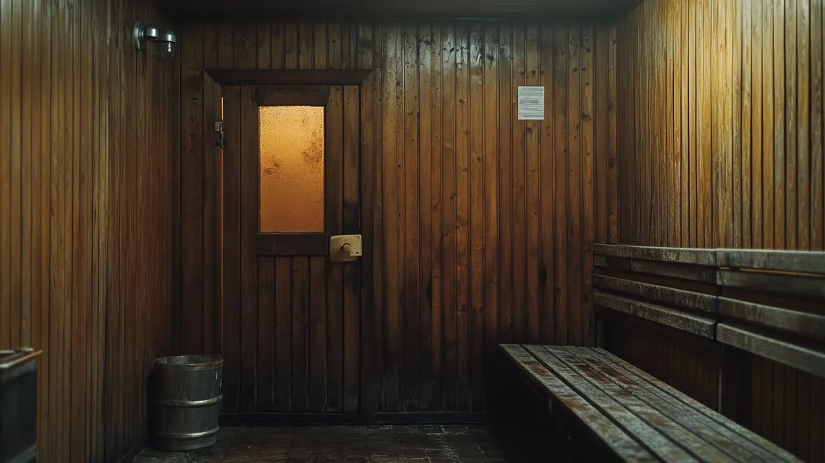 National Tragedy Strikes As Local Man Loses Last Hinge On Sauna Door