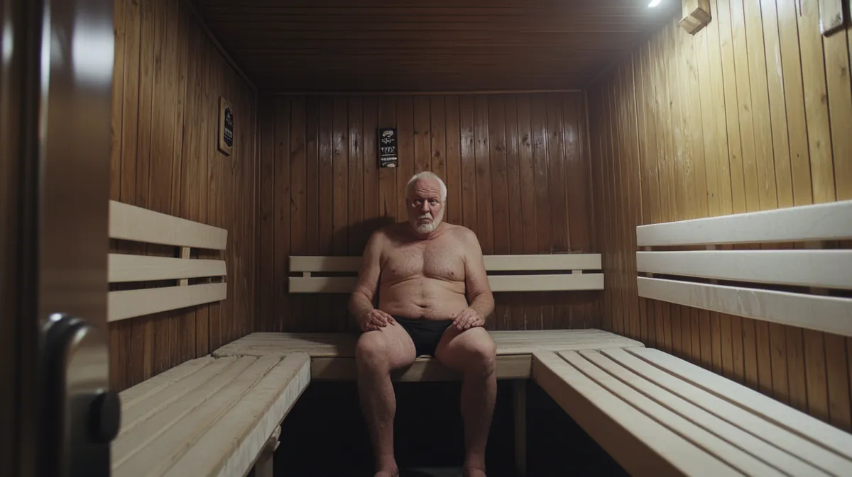 Local Man Attempts to Set World Record for Most Saunas Visited Without Actually Sweating