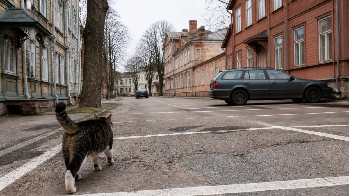 Tallinn's Parking Wars Escalate as Local Cat Declares Ownership of Entire Kalamaja Block