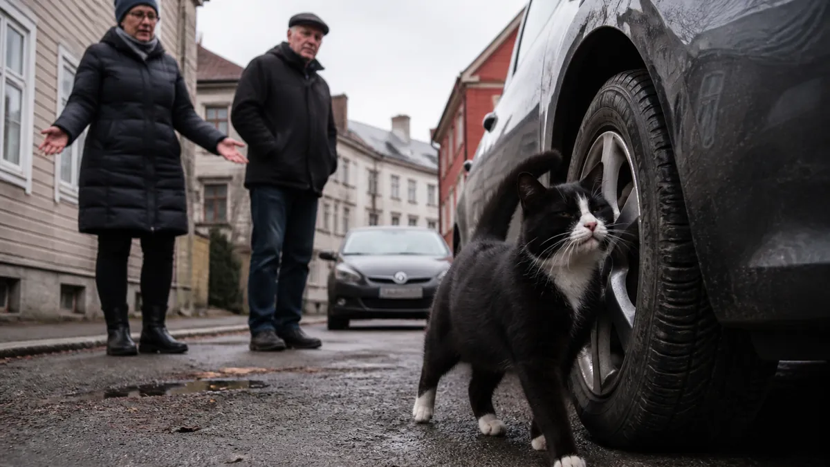 Tallinn's Parking Wars Escalate as Local Cat Declares Ownership of Entire Kalamaja Block