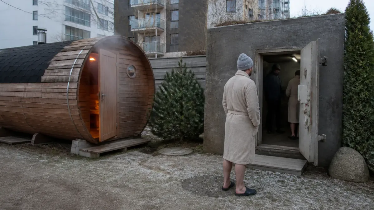 Tallinn Installs Modular Bomb Shelters Next to Saunas for Ultimate Relaxation
