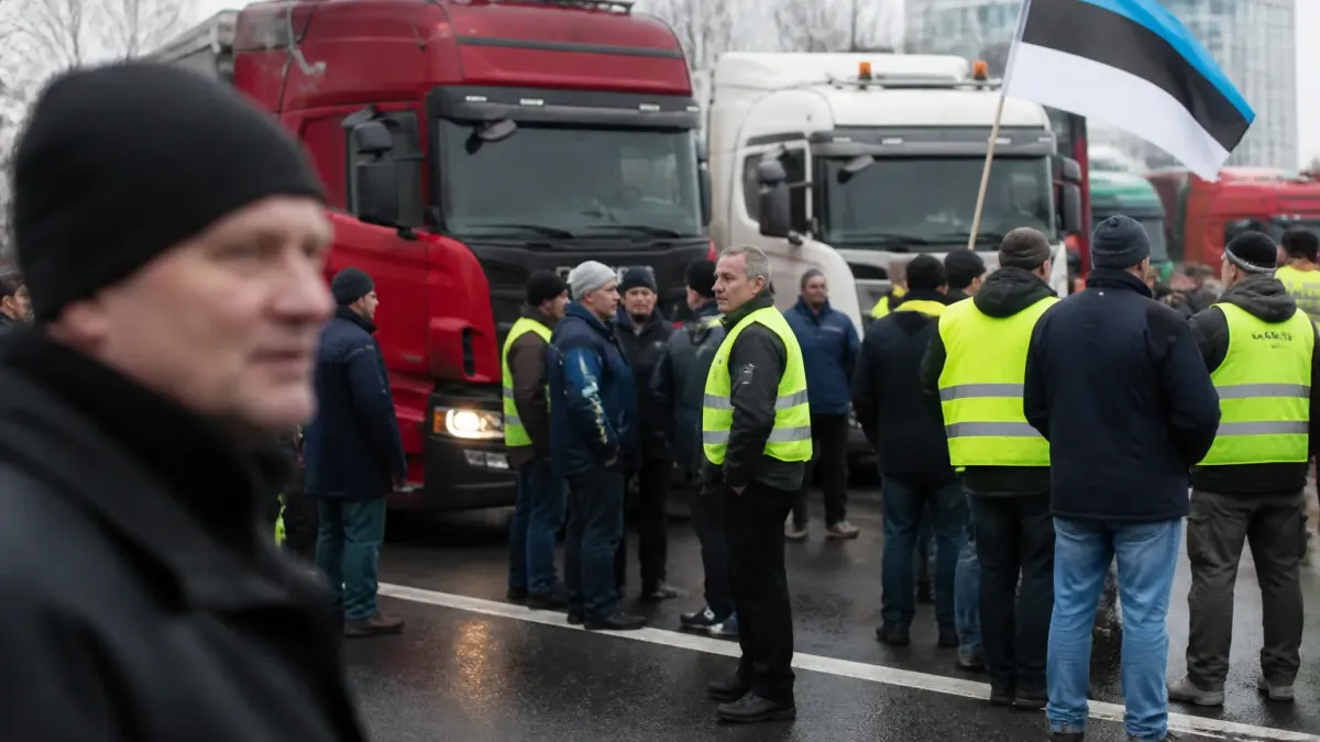 Estonian Truckers Launch ‘No Delivery’ Day to Protest Lack of Russian Freight